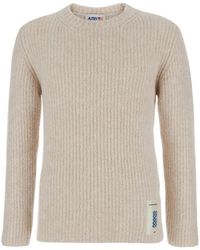 Autry - Crewneck Sweater With Logo Patch - Lyst