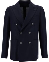 Tagliatore - 'Montecarlo' Double-Breasted Jacket With-Colore - Lyst
