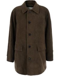 DUNST - Lily Alter-Suede Half Jacket With Collar And Long Sleeves - Lyst