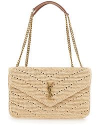 Saint Laurent - 'Loulou' Shoulder Bag With Cassandre Plaque On The - Lyst