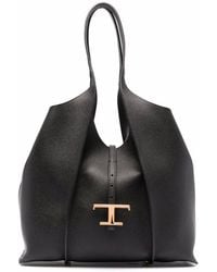 Tod's - Borsa tote nera t timeless media - Lyst