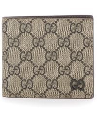 Gucci - Bi-Fold Wallet With Double G Logo Plaque On The Front - Lyst