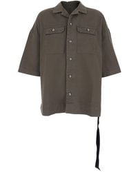 Rick Owens - 'Magnum Tommy' Short-Sleeved Button-Up Shirt - Lyst