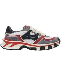 Dolce & Gabbana - Leather And Suede Logo Sneakers Trainers - Lyst