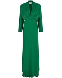 forte_forte - V-Neck Dress With Pleated Design - Lyst