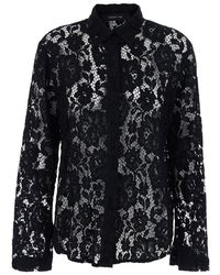 FEDERICA TOSI - Shirt With Classic Collar And Lace Design - Lyst