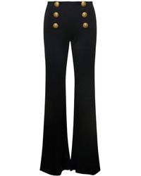 Balmain - Button-embellished Flared Trousers - Lyst