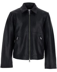 Won Hundred - 'Jacket' With Classic Collar And Leather Zip Closure - Lyst