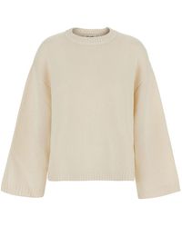 Soft Goat - Chunky Crewneck Sweater With Round Neck And Long Sleeves In - Lyst
