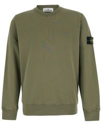 Stone Island - Crewneck Sweatshirt With Logo Patch On The Sleeve I - Lyst