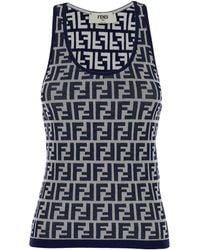 Fendi - And Sleeveless Bicolor Top With Ff Motif - Lyst