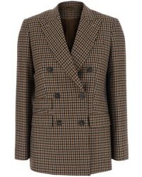 Max Mara - 'Deserto' Double-Breasted Jacket With Peak Revers And C - Lyst