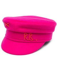 Ruslan Baginskiy Shoking Wool Baker Boy Hat With Logo - Pink