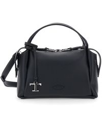 Tod's - Shoulder Bag With T Plaque On The Front And Adjustable And - Lyst