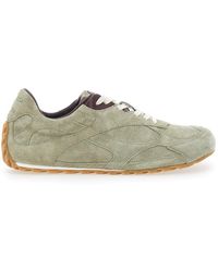 Bottega Veneta - 'Orbit' Khaki Sneakers With Logo Lettering On The Back - Lyst