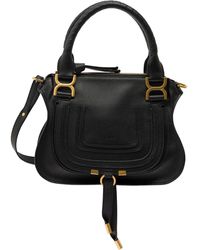 Chloé - 'Small Marcie' Handbag With Logo - Lyst