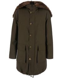 VALENTINI 1972 - Hooded Parka With Front Closure - Lyst