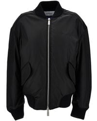 Off-White c/o Virgil Abloh - Blak Bomber Jacket With Tonal Logo Embroidery - Lyst