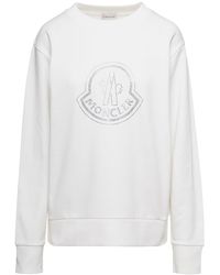 Moncler - Crewneck Sweatshirt With Tonal Logo - Lyst