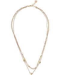Alexander McQueen - Collana catena a maglia con perle e pendente teschio color oro anticato ottone - Lyst