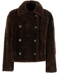 Brunello Cucinelli - Cropped Double Breasted Shearling - Lyst