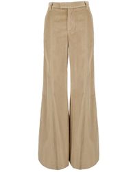 Brunello Cucinelli - High-Waisted Pants With Monile On The Belt Loop And Wide Leg - Lyst
