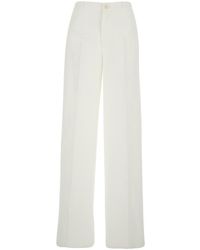 Twinset - Pants With Button And Zip Closure On The Front And Logo - Lyst