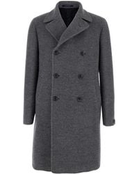 Tagliatore - 'Arden' Double-Breasted Coat With Notched Revers - Lyst