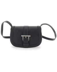 McQueen - 'Satchel Mini' Crossbody Bag With T-Buckle And Embossed Logo - Lyst