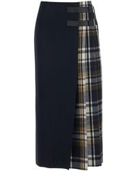 The Seafarer - 'Ginny' Skirt With Layered Design And Check Motif - Lyst