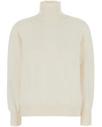 Fabiana Filippi - Sweater With Ribbed Design And High Collar - Lyst