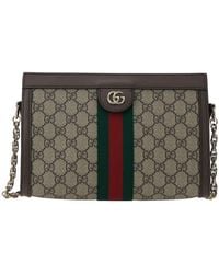 Gucci - 'Ophidia' Shoulder Bag With Gg Plaque And Web Detail - Lyst