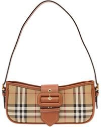 Burberry - Sling Light Shoulder Bag With Vintage Check Motif In Canvas Woman - Lyst