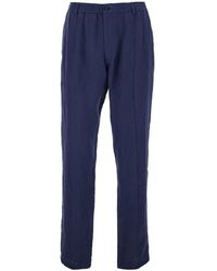 Emporio Armani - Straight-Leg Trousers Linen - Lyst