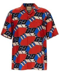 Gucci - Bowling Shirt With 3D Gg Cube - Lyst