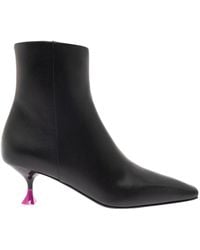 3Juin - Ankle Boots With Zip And Contrasting Heel - Lyst