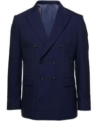Reveres 1949 - Double-Breasted Blazer With Peak Revers And Shoulder Pads - Lyst