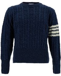 Thom Browne - Twist Cable Classic Crew Neck Pullover - Lyst