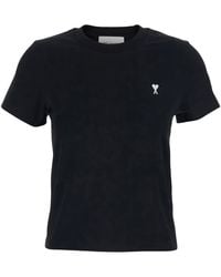 Ami Paris - Ami De Coeur Cropped T-Shirt - Lyst