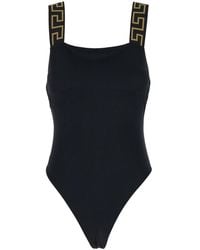 Versace - One Piece Swimsuit With Greek Border - Lyst