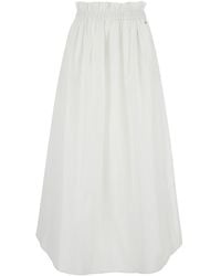 Herno - Skirt With Logo Plaque On The Side And Elastic Waist - Lyst