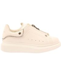 Alexander McQueen - White Zip-up Sneakers With Chunky Platform In Smooth Leather - Lyst