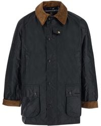 Barbour - Ashby Waxed Jacket With Velvet-Trim Collar And Zip Front - Lyst