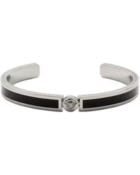 Versace - Bracciale Rigido Smaltato Con Placca Medusa E Incisione Greca - Lyst