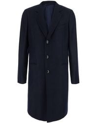Giorgio Armani - Single-Breasted Cashmere Chevron Coat Virgin Wool - Lyst