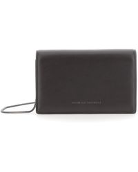 Brunello Cucinelli - Leather Wallet With Logo Lettering - Lyst