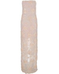 ROTATE BIRGER CHRISTENSEN - Off-Shoulder Sleeveless Long Dress With All-Over Floral Embroidey And Rear Single Slit - Lyst