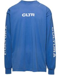 Cultura - Crewneck Sweatshirt With Contrasting Cltr Print - Lyst