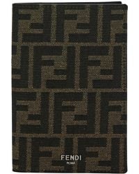 Fendi - Passport Cover With Roma Lettering In Leather - Lyst
