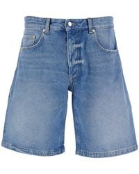 ICON DENIM - Bermuda Pants With Wide Leg And Logo Patch On Th - Lyst